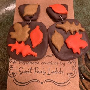 Lightweight Polymer Clay Fall Leave Earrings